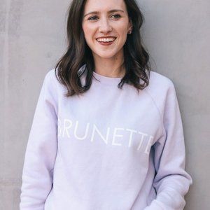 Lavender Brunette label crew neck